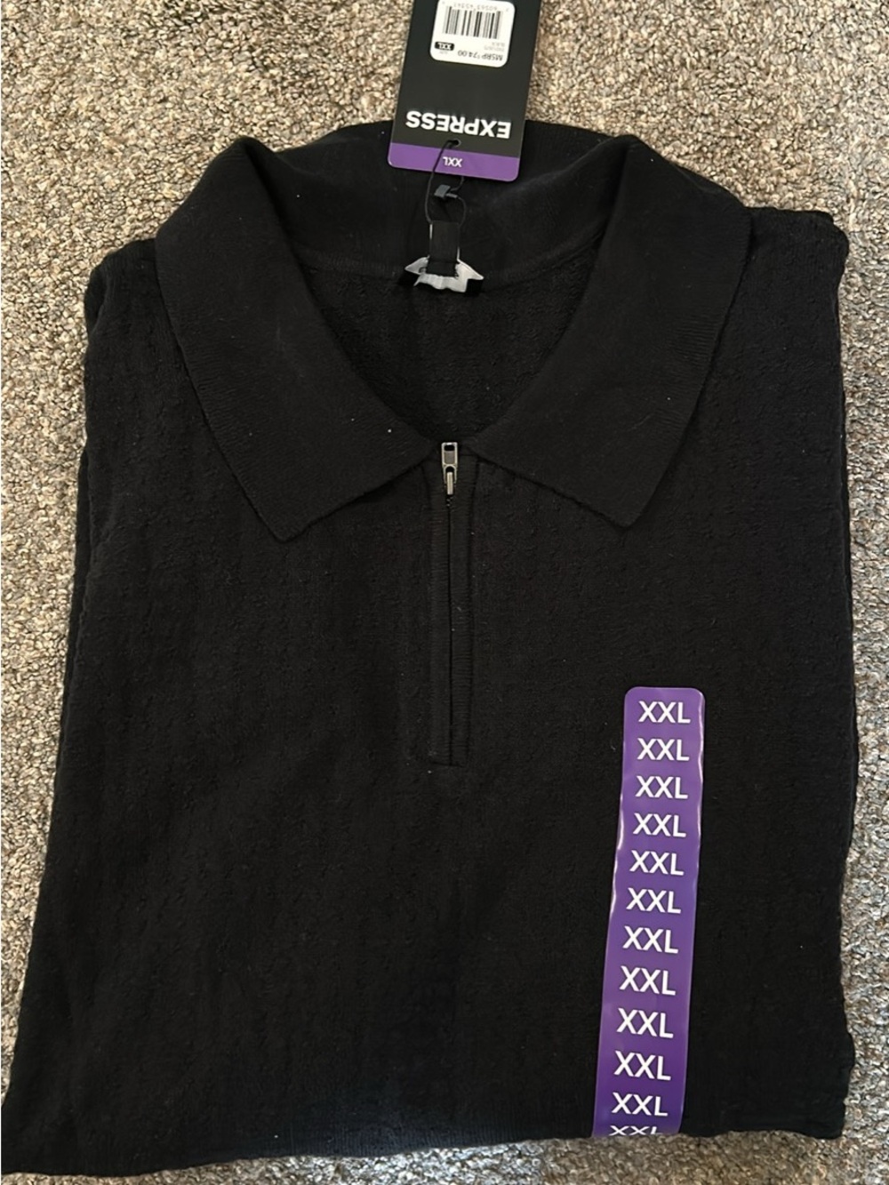 Express Men’s Black Half-Zip Polo